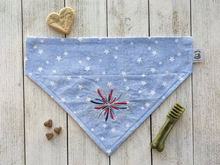 Load image into Gallery viewer, Embroidered Print - Traditional Tie-Around Dog Bandana
