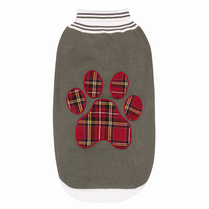 Halo Duck Green Plaid Paw Sweater
