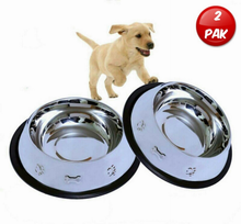 Load image into Gallery viewer, Etched Food Grade Stainless Steel Dog Bowls
