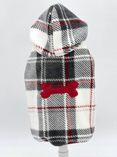 Load image into Gallery viewer, &quot;Snowy Roads&quot; Luxe Fleece Blanket Hoodie in Lodge Plaid
