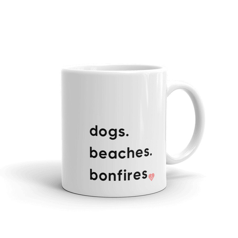 Dogs, Beaches, Bonfires Coffee Mug